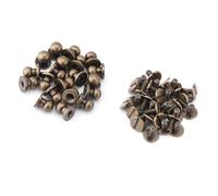 Hilitand Rivets Pleins, 20pcs Tête en Laiton de Cuivre Ronde Vis écrous Clous Rivets Accessoire de Bouchon en Cuir