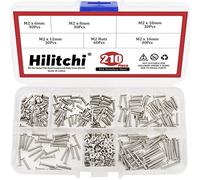 Hilitchi 210-piece métrique M2 Douille hexagonale à tête plate fraisée Boulons Vis Écrou Assortiment kit - en acier inoxydable 304 (M2)