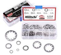 Hilitchi 300-pcs [8-size] Interne en acier inoxydable 304 dent étoile de Assortiment de rondelles de serrure - Taille inclus : M2 M3 M4 M5 M6 M8 M10 M12