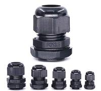 Hilitchi 60 pièces en nylon Plastique étanche réglable 3.5-13 mm presse-étoupes joints presse-étoupe - Pg7, PG9 PG11, Pg13,5, PG16