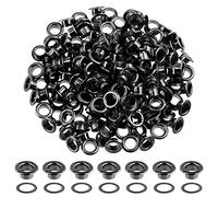 Hilitchi Assortiment de 400 œillets épais avec rondelles, 1/5" - 6 mm, trou auto-agrippant pour noyaux de perles, vêtements, cuir, toile