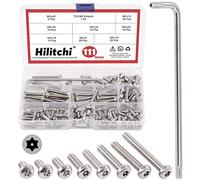 Hilitchi Lot de 110 vis de sécurité Torx à tête bouton M5 en acier inoxydable avec embout T25, M5 x 8/10/12/16/20/25/30/40