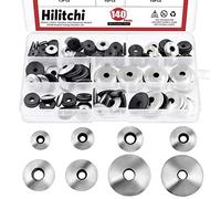 Hilitchi Lot de 140 rondelles de joint d'étanchéité en acier inoxydable et néoprène EPDM 8 tailles