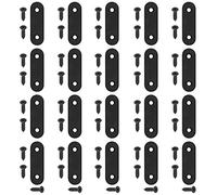 Hilitchi Lot de 20 équerres droites en acier inoxydable avec vis Noir 50 mm