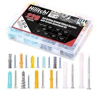 Hilitchi Lot de 220 chevilles auto-perceuses pour cloison sèche en zinc et plastique avec tête cruciforme
