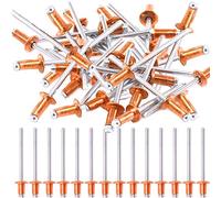 Hilitchi Lot de 50 rivets aveugles à tête bombée en cuivre rouge à extrémité ouverte pour décoration de clous de fixation (4 x 6,4 mm)