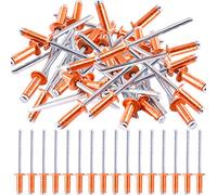 Hilitchi Lot de 50 rivets aveugles à tête bombée en cuivre rouge à extrémité ouverte pour décoration de clous de fixation (M4 x 11 - 50 pièces)