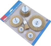 Hilka 51960250 Lot de 6 brosses métalliques pour perceuses
