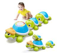HILKKET Jouet Rampant Bebe, 3 PCS Tortue Qui Marche Bebe avec Musique et Lumières, Jouet Bebe 3-6-12 Mois Cadeau, 1 2 Ans Fille Jouets D'éveil Musicaux, Idée Cadeau Bébé 1 an Anniversaire