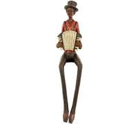 Hill Interiors "Assis Jazz Band Squeeze Box Statue, Marron/Rouge