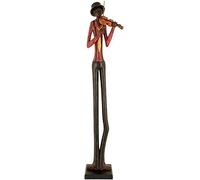 Hill Interiors "Debout Jazz Band violoniste Statue, Marron/Rouge