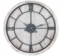 Hill Interiors - Horloge murale "Williston" HI4489 (60 cm x 5 cm x 60 cm) (Blanc/argent)