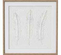 Hill Interiors - Impression d'art encadrée "Solli", plumes HI5071 (50 cm x 2 cm x 50 cm) (Marron/gris/blanc)