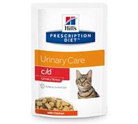 Hill S Prescription Diet c/d Urinary Stress Poulet - Nourriture Humide pour Chats 12 sachets de 85 g