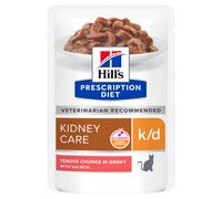 Hill’s Prescription Diet k/d Kidney - Sachet Repas pour Chat au Saumon - 12 x sachet de 85 g