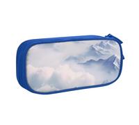 Hill Station Trousse à crayons avec fermeture éclair lisse, grande trousse à crayons portable, trousse de rangement pour fournitures scolaires, trousse de maquillage, bleu, Taille unique, Trousse de