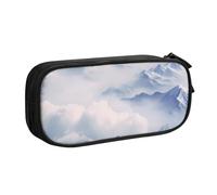 Hill Station Trousse à crayons avec fermeture éclair lisse, grande trousse à crayons portable, trousse de rangement pour fournitures scolaires, trousse de maquillage, Noir , Taille unique, Trousse de