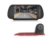 HILLAR Caméra De Recul pour Ford pour Transit pour Custom 2012-2015 - Caméra De Recul avec Vision Nocturne Et Feu Stop Intégré Au Rétroviseur Écran 7 Pouces Caméra Arrière