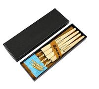 Hillento Ensemble Comique de Stylos Dip - 4 Gestionnaires en Bois pour Dessin Animé et Artiste avec 8 Grué - Idéal pour Mangas/BD/Calligraphie