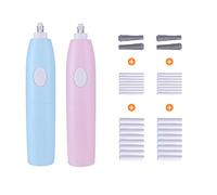 Hillento Gommes électriques, gomme à effacer électrique avec 32 recharges, gomme à effacer à pile, kit de gomme électrique pour crayons, dessin, lot de 2, rose et bleu