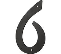HIllman 841628 Numéro de maison 6 en aluminium moulé sous pression Noir 10,2 cm