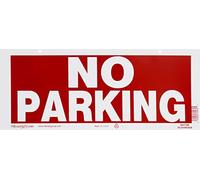 Hillman 841796 No Parking Sign with Predrilled Mounting Holes, Red and White Heavy Duty Plastic, 6x15 Inches 1-Sign