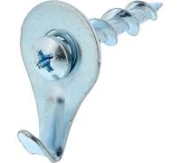 Hillman Chrome 122362 Chien auto-perforant avec crochet de suspension pour tableau jusqu'à 22,7 kg