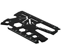 Hillman Outil multifonction 16 en 1 en acier inoxydable pour cartes de crédit, carte de survie mince, minimaliste, outil de poche pour cartes de crédit, outil de poche pour cartes de crédit, outil de poche, approuvé par la TSA, noir