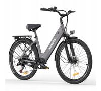 Hillmiles Milecity 1 - Vélo Électrique 26" - Moteur 250w - Batterie Amovible 36v 13ah - Autonomie 100km - Shimano 7 Vitesses - Gris