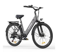 Hillmiles Milecity 1 - Vélo Électrique 26" - Moteur 250w - Batterie Amovible 36v 13ah - Autonomie 100km - Shimano 7 Vitesses, Gris