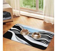 Hills and Oceans Tapis d'alimentation pour chien et chat - Nappe en cuir absorbant - Imperméable - Pas de taches - Séchage rapide - Antidérapant - 60 x 40 cm