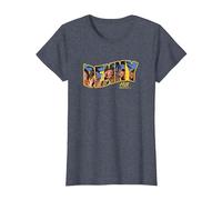 Hill's Angels Tropical Beach Texte T-Shirt, Femme, Bleu Chiné, XL