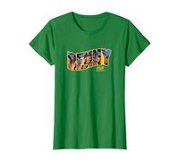 Hill's Angels Tropical Beach Texte T-Shirt, Femme, Vert Kelly, S