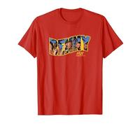 Hill's Angels Tropical Beach Texte T-Shirt, Homme, Rouge, S