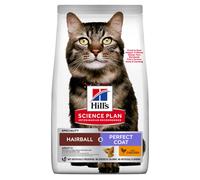 HILL'S-Croquettes pour chat adulte de 1 an et + au poulet boules de poils Hill's Science Plan Feline Hairball & Perfect Coat - 1,5 kg
