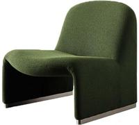Hills Fauteuil d'appoint pour salon, fauteuil moderne en tissu Sherpa rembourré, petit canapé de loisir, chaise de lecture pour chambre à coucher, vert, 63 x 70 x 72 cm