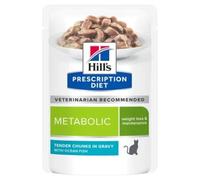 Hill's Prescription Diet Metabolic Nourriture Chats Au Poisson De L'Océan Sachets 12x85g
