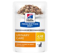 Hill's Prescription Diet C/D Urinary Multicare Sachets Pour Chat - 12x85g au Poulet