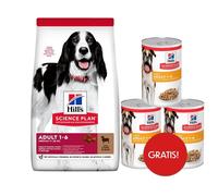 HILL'S Science Plan Canine Adult Medium Lamb & Rice 18 kg karma dla psów ras średnich jagnięcina i ryż + 3 puszki mokrej karmy HILL's GRATIS