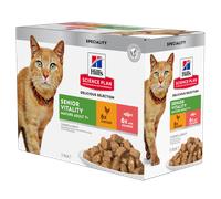 24x85g 7+ Youthful Vitality poulet, saumon Hill's Science Plan - Pâtée pour chat