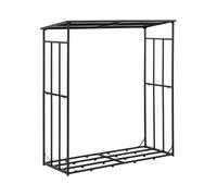 hillvert Abri pour bois de chauffage - avec toit - 300 kg - 161 x 65 x 177 cm - Acier - noir HI-FWR-014