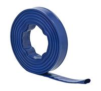hillvert HI-LFH-3 Tuyau plat 1 1/4" - 20 m 0-8 bar - Tuyau de pression renforcé de tissu - Tuyau industriel en PVC plat