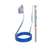 hillvert Pompe immergée -70 mm / 2,75'' - 3600 l/h - 750 W - 20 m de câble / 84 m de hauteur d'élévation - Inox HT-ROBSON-SP750-85