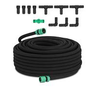 Hillvert - Tuyau Micro Poreux Arrosage Goutte à Goutte Irrigation Raccords 50m ø int. 12 mm - Coloré, Argent, Noir
