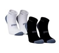 Hilly Active-Quarter-Min (Twin Pack) Cushioning Chaussettes de Course, Blanc/Noir/Gris, S Mixte