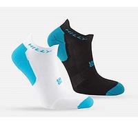 Hilly Active-Socklet-Min (Twin Pack) Cushioning Chaussettes de Course, Blanc/Noir/Paon, M Mixte