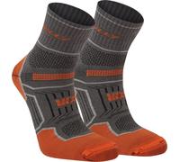 Hilly - Chaussettes de cheville pour hommes/femmes unies CS2285 (39,5 EU - 42,5 EU) (Gris foncé/Orange)