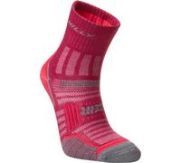 Hilly - Chaussettes de cheville "Twin Skin" pour femmes CS1836 (S) (Magenta/Gris chiné)