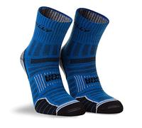 Hilly Twin Skin-Anklet-Min Cushioning Chaussettes de Course, Azurite/Gris chiné, L Mixte