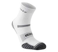 Hilly Twin Skin-Anklet-Min Cushioning Chaussettes de Course, Blanc/Gris chiné, S Mixte